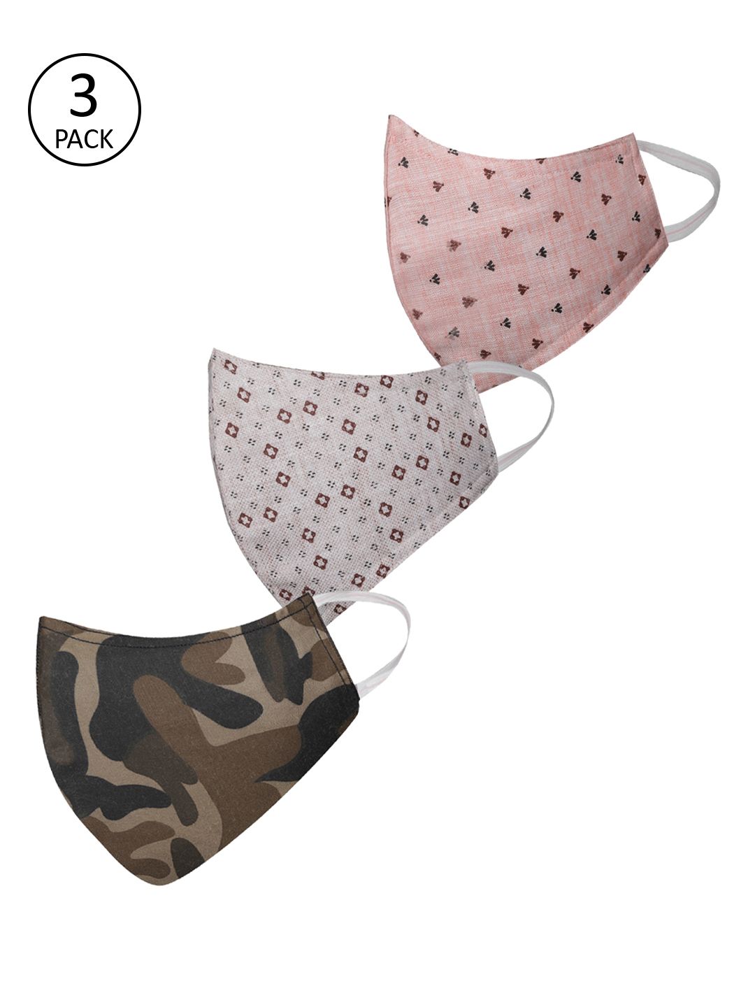 JBN Creation Kids 3 Pcs Printed 3-Ply Anti-Pollution Reusable Protective Outdoor Masks