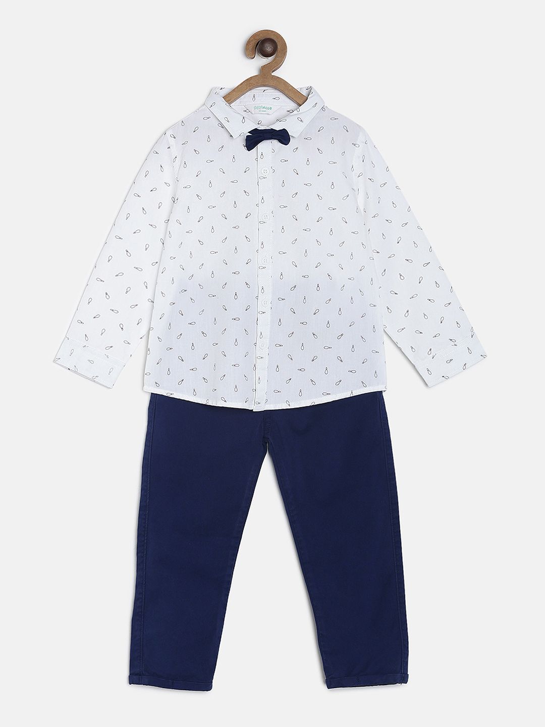 MINI KLUB Boys White & Black Regular Fit Printed Casual Shirt-picture-19