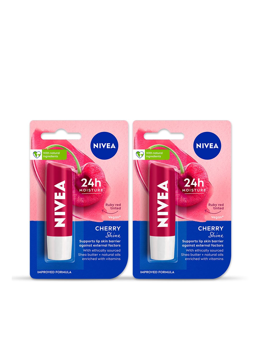 Nivea Set of 2 Melt In Lip Balms- Cherry Shine-picture-56