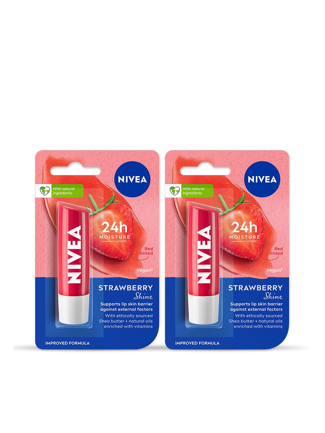 Nivea Set of 2 24 Hr Melt-In Moisture Lip Balm - Strawberry Shine-picture-18