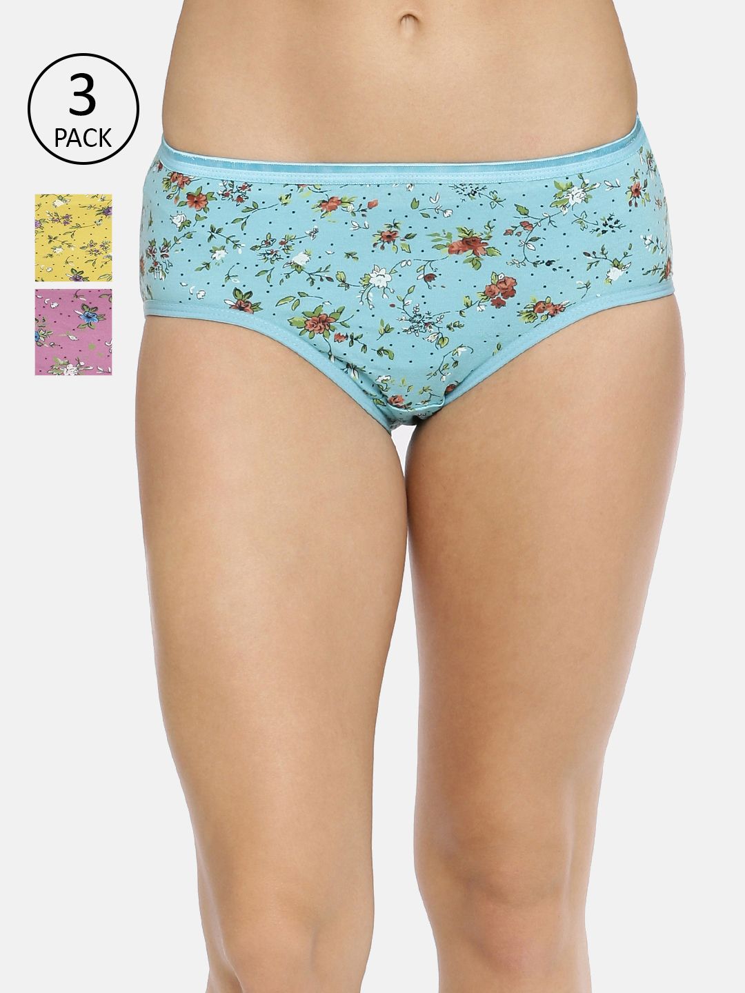 Red Rose Women Pack Of 3 Assorted Hipster Briefs Garima-4XL-picture-36