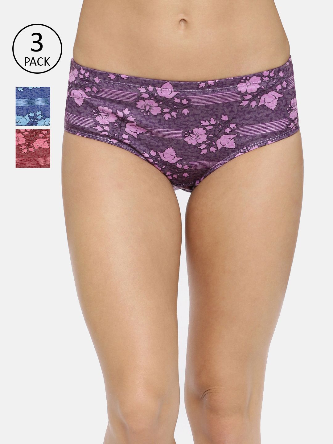 Red Rose Women Pack of 3 Assorted Hipster Briefs Dear-XXL-picture-34