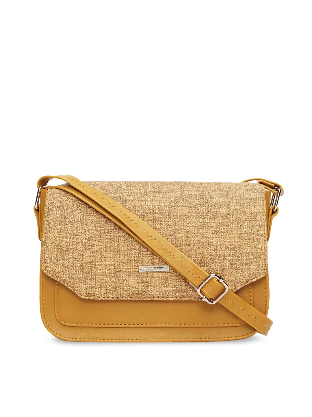 Fastrack Mustard Textured Structured Sling Bag-picture-25