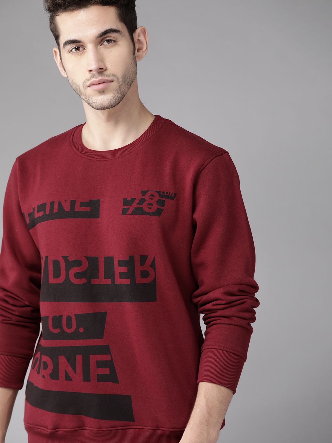 Roadster Men Maroon Black Printed Sweatshirt Price History