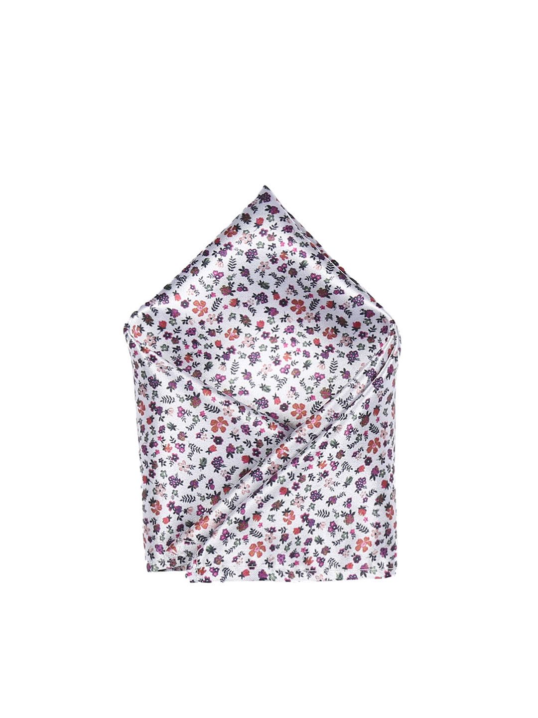 Blacksmith Men White & Purple Floral Print Pocket Square-picture-30