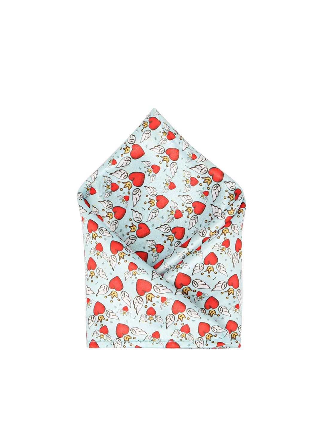 Blacksmith Men Red & Mint Green Printed Pocket Square-picture-47