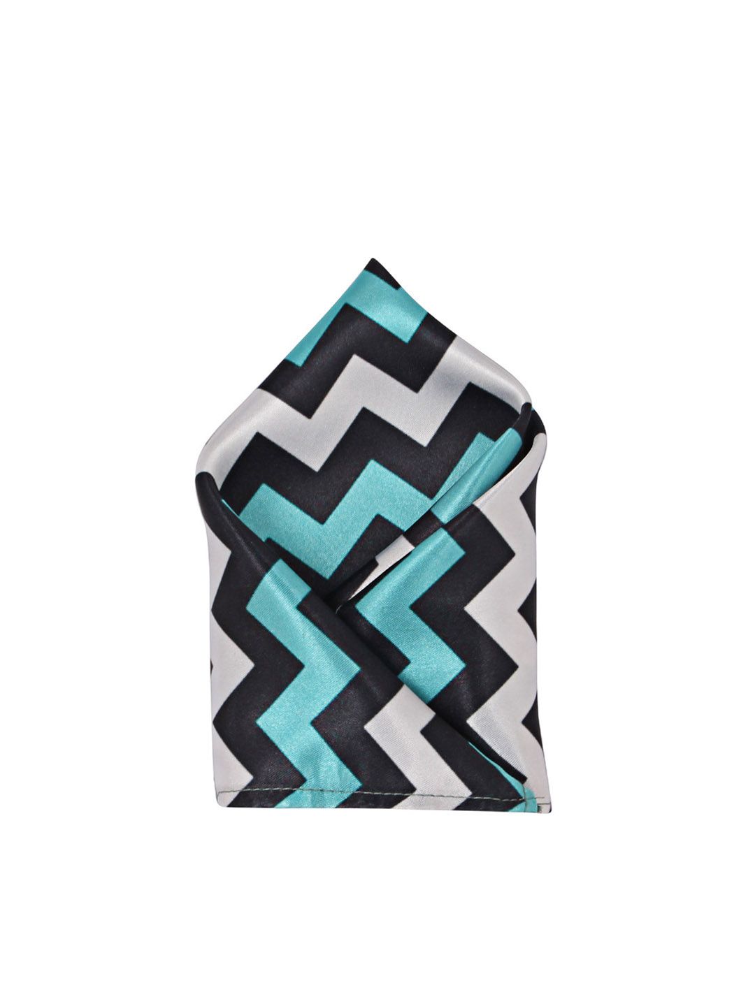 Blacksmith Men Turquoise Blue & Grey Printed Pocket Square-picture-13