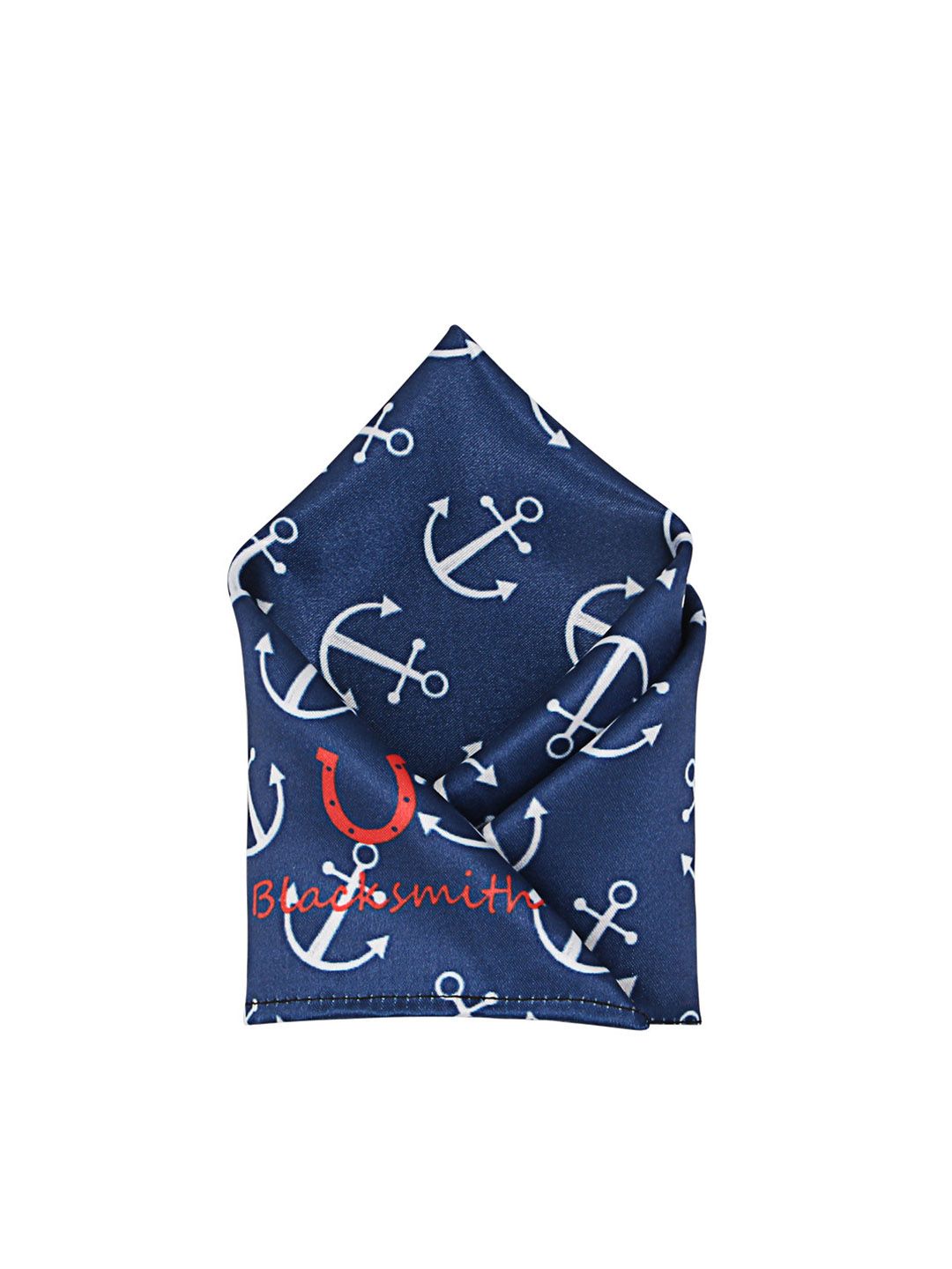 Blacksmith Men Navy Blue & White Printed Pocket Square-picture-12