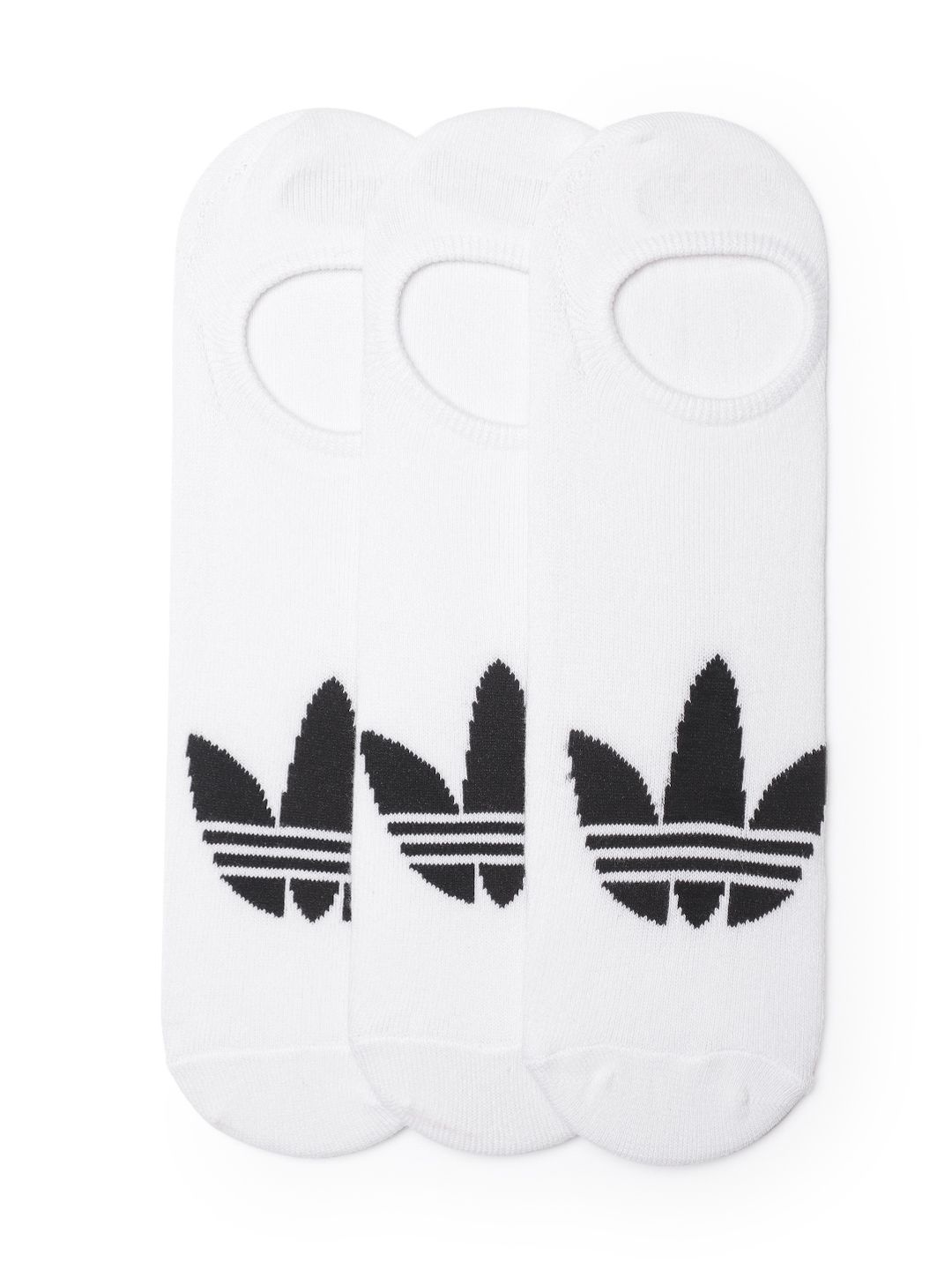 ADIDAS Originals Unisex Pack of 3 White & Black Brand Logo Textured Shoe Liners-image-43