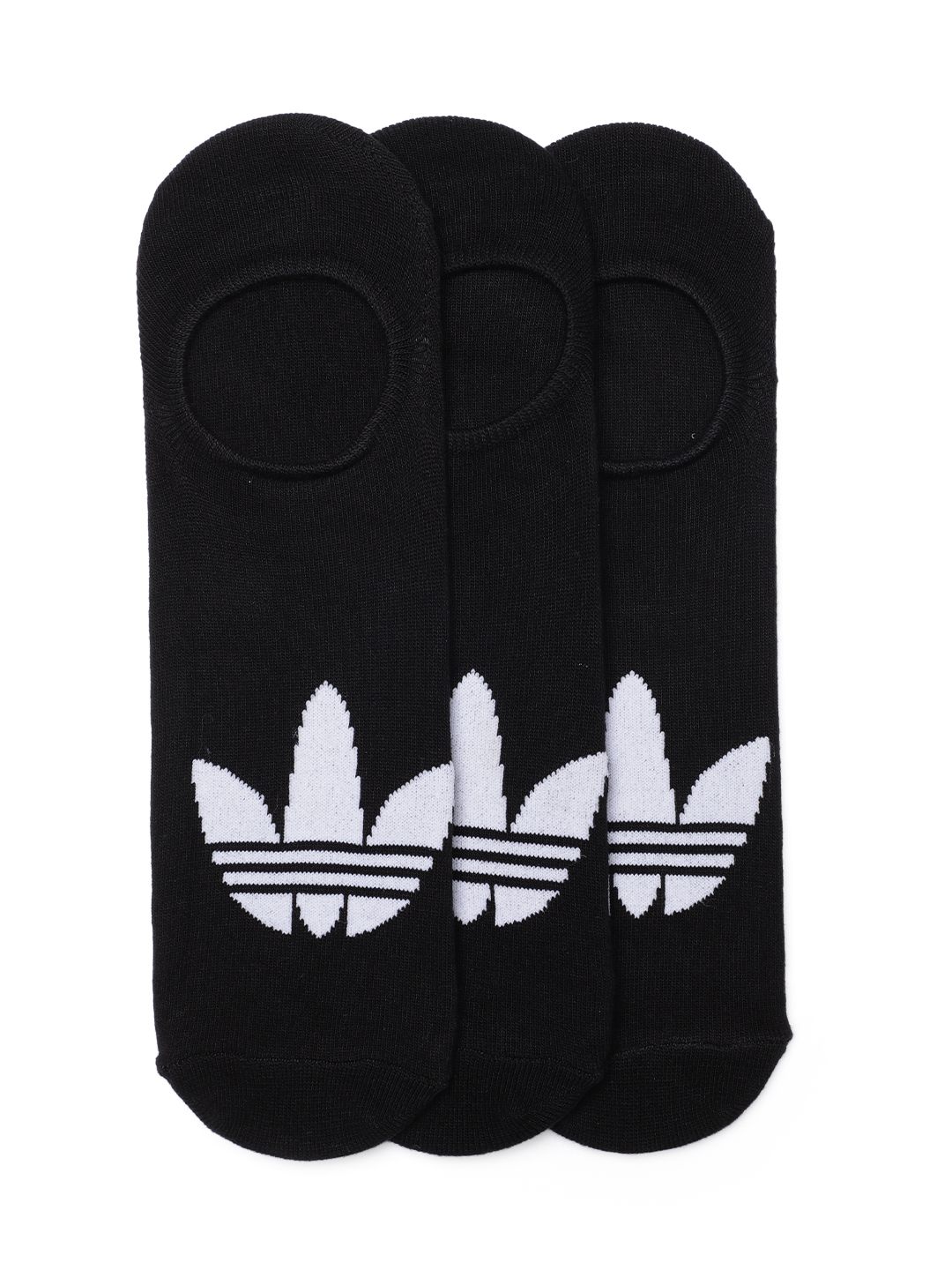 ADIDAS Originals Men Pack of 3 Black & White Brand Logo Textured Shoe Liners-picture-14