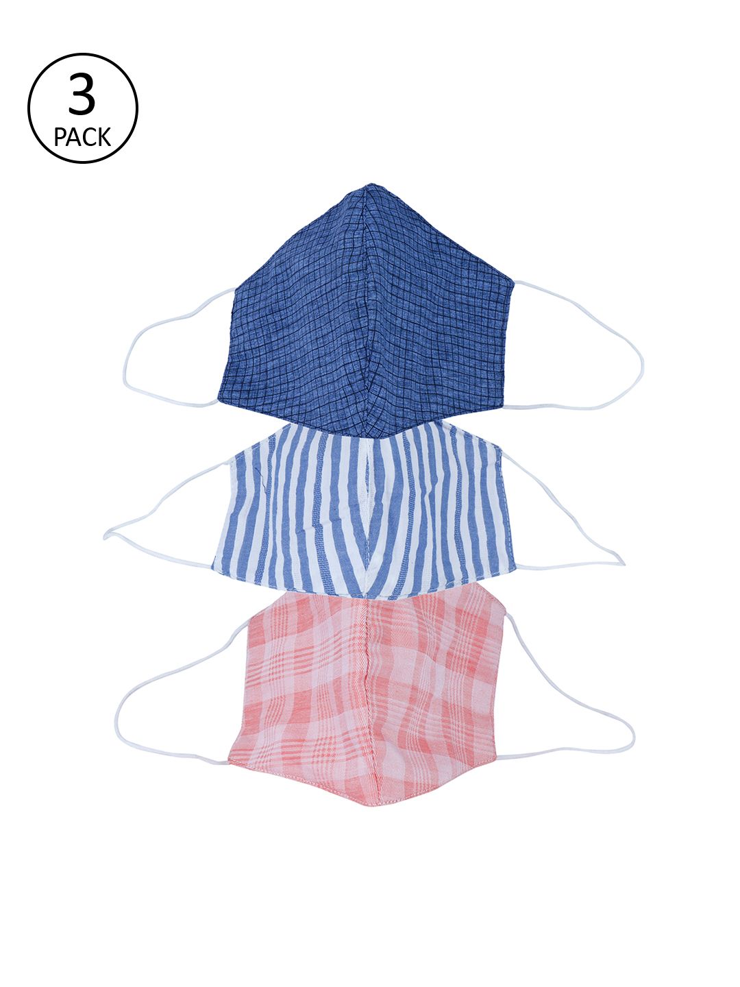 Be Indi Unisex 3 Pcs Assorted 3 Ply Anti-Microbial Reusable Cloth Masks-picture-39