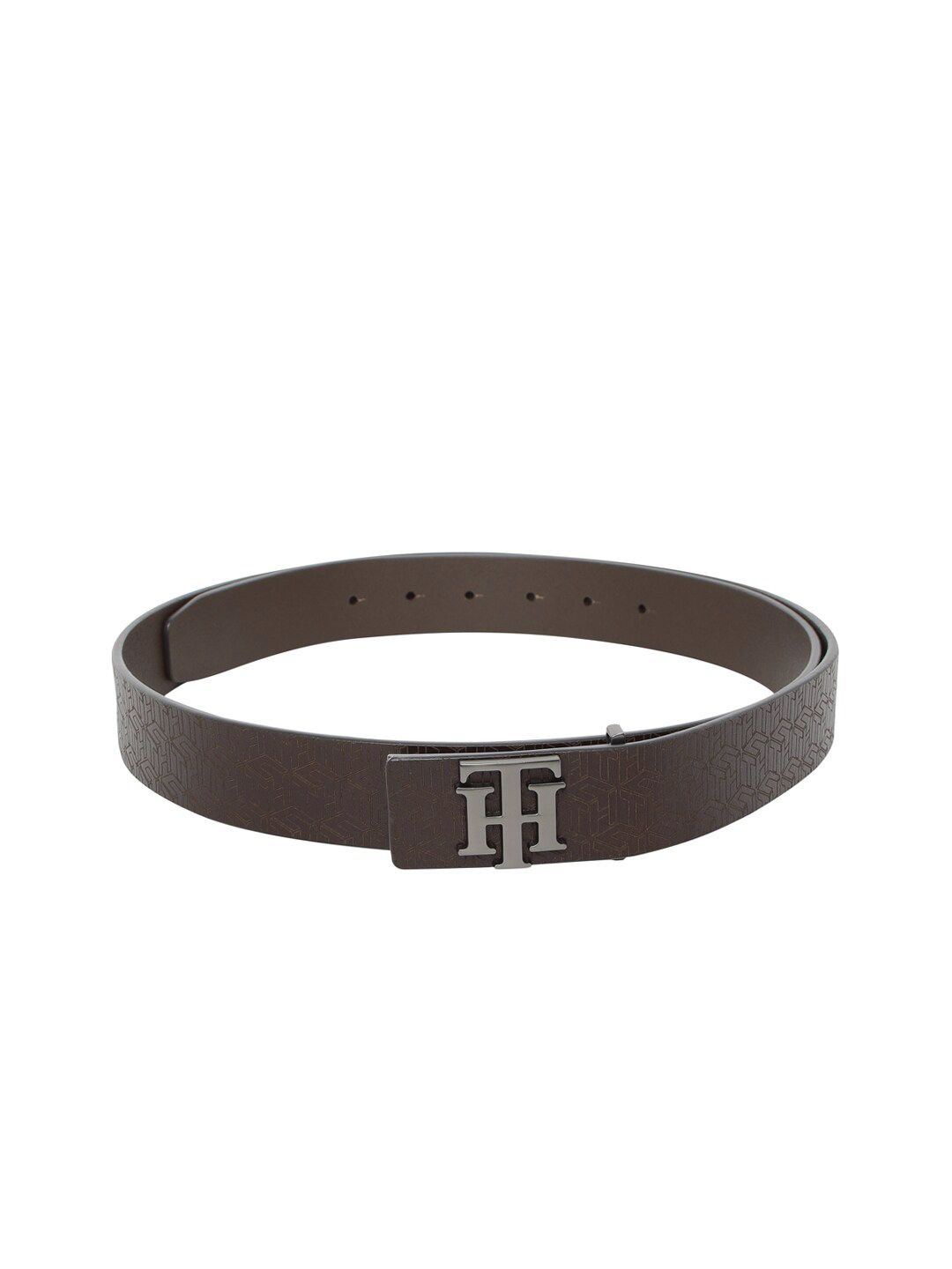 Tommy Hilfiger Men Brown Leather Textured Belt-picture-24