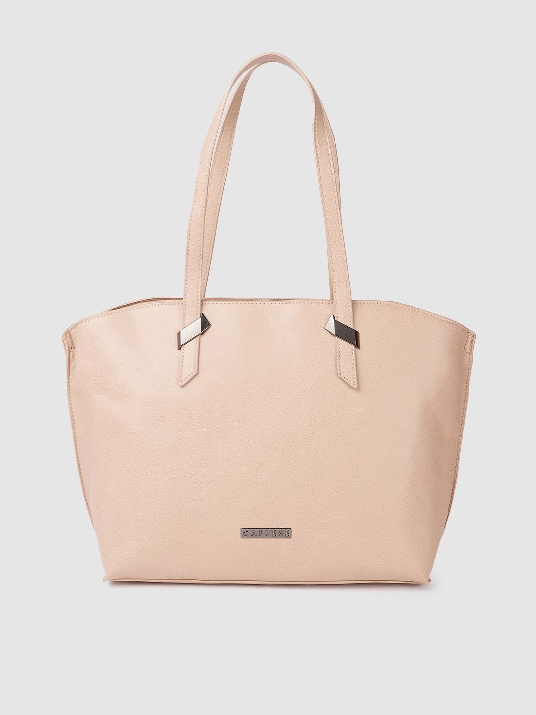 Caprese Women Peach-Coloured Solid Structured Shoulder Bag-picture-31
