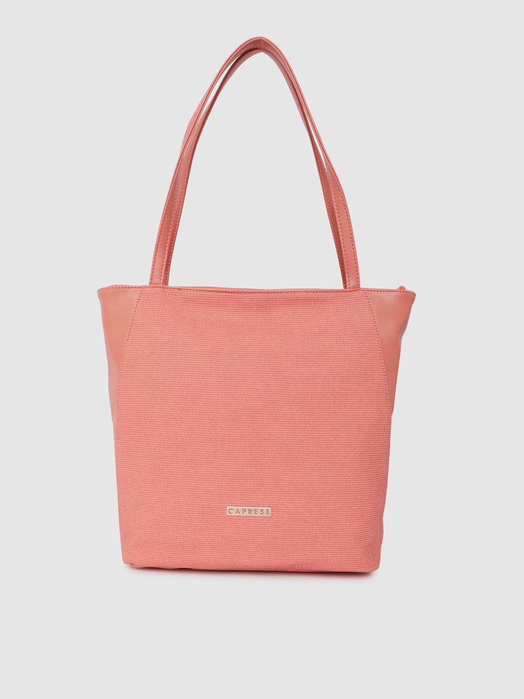 Caprese Pink Solid Tote Bag