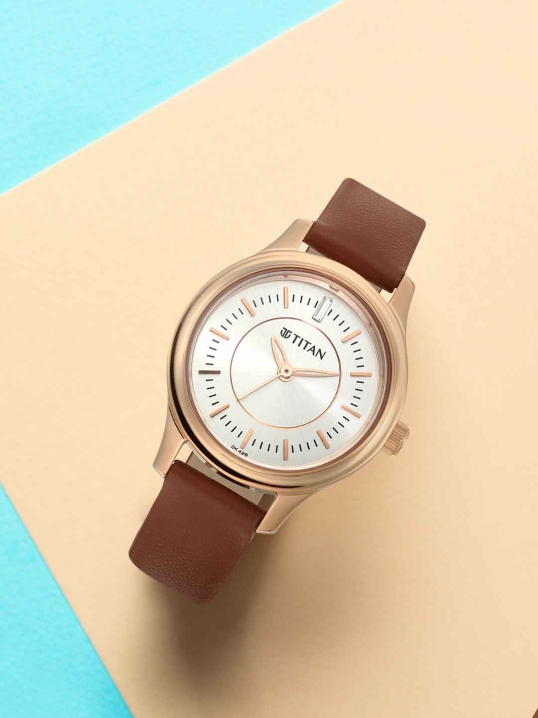 Titan Women Off-White & Brown Analogue Watch 2638WL01-image-3