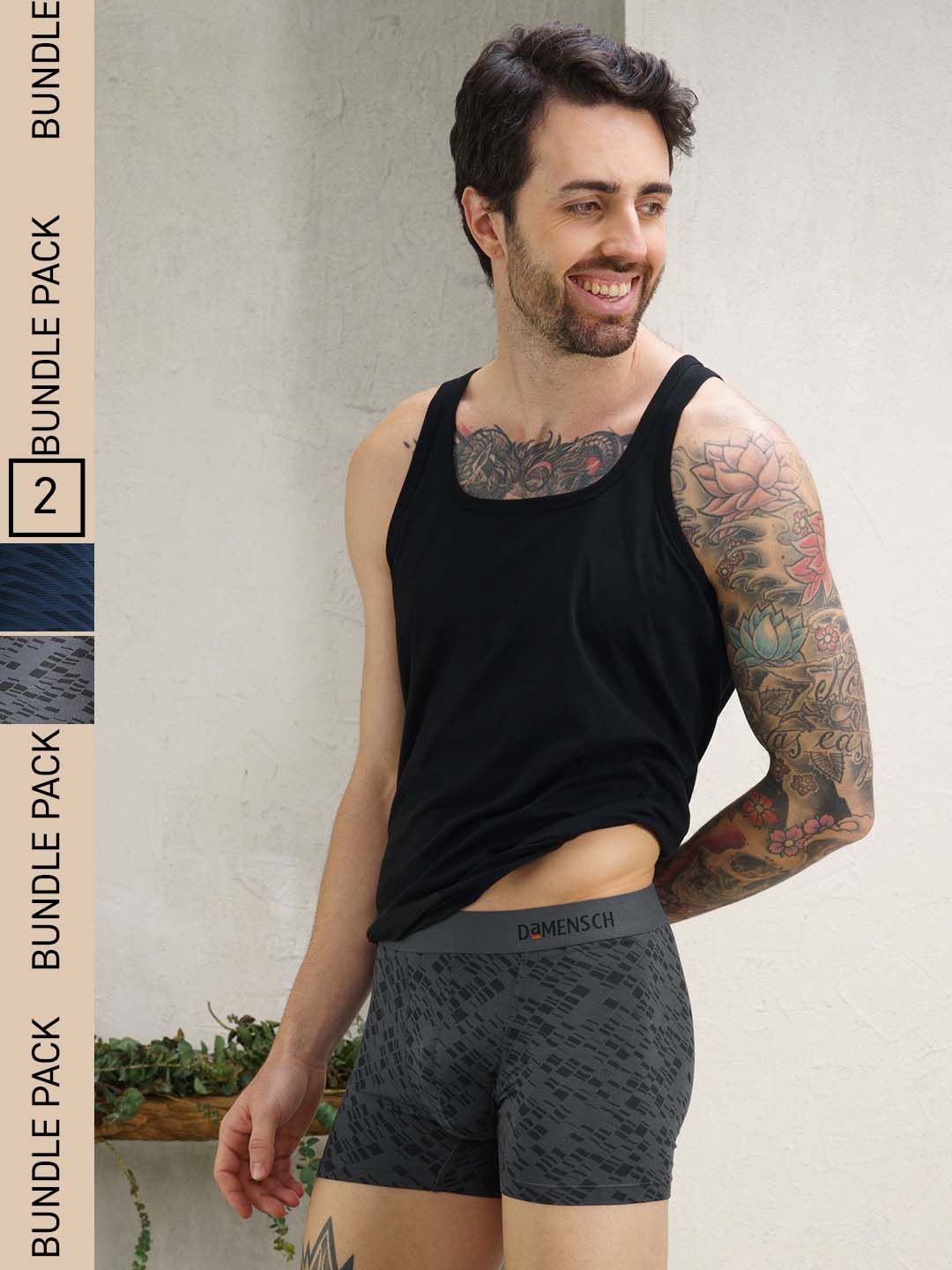 DaMENSCH Men DEO-SOFT Deodorizing Micro Anti Bacterial Trunks DAM-PRIN-T-CM-HG-PACK-2-MIX-picture-41