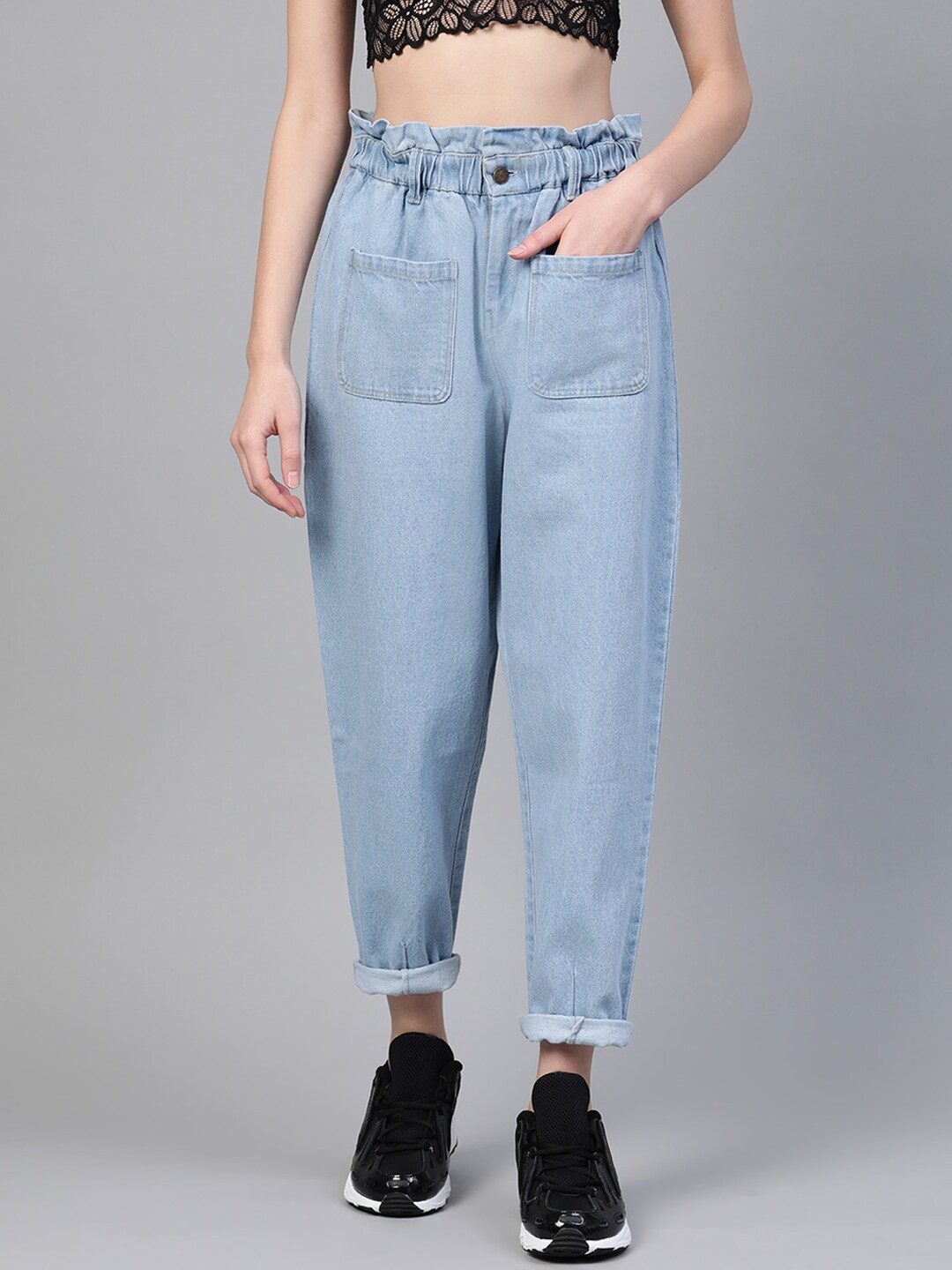 SASSAFRAS Women Blue Regular Fit Mid-Rise Clean Look Jeans