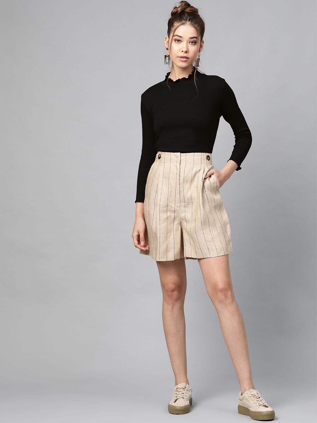 SASSAFRAS Black High Neck Cropped Top view 5