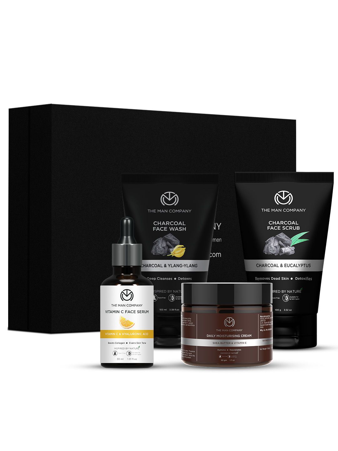 THE MAN COMPANY Set of 4 Face Serum Charcoal + Face Wash + Face Scrub & Moisturising Cream-image-25