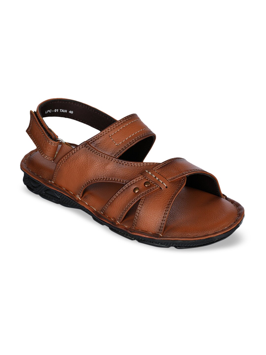 Liberty Men Tan Brown Leather Comfort Sandals