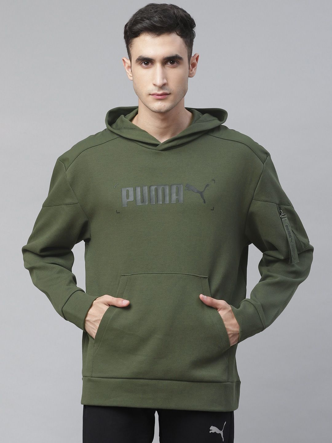 Puma Men Olive Green NU-TILITY Hoodie Sweatshirt-picture-38