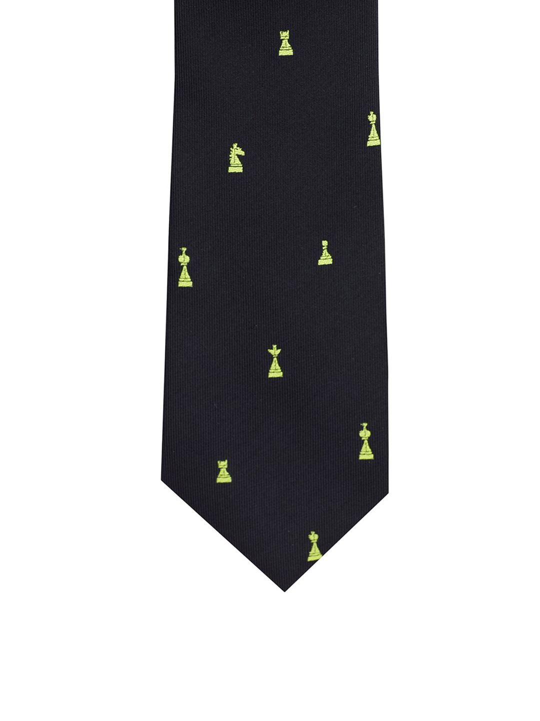 The Tie Hub Black & Yellow Woven Design Broad Tie-picture-15