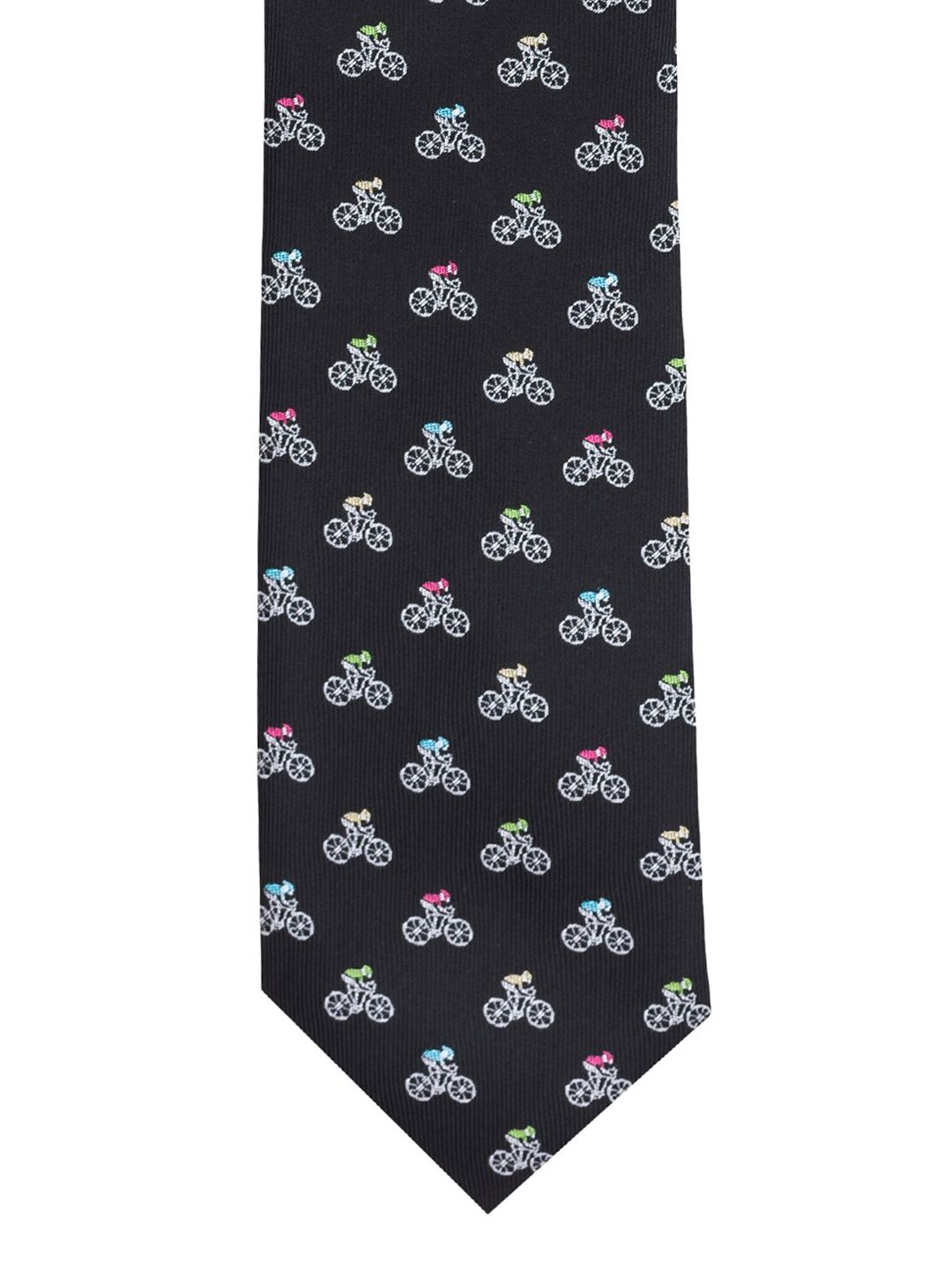 The Tie Hub Black & White Woven Design Broad Tie-picture-13