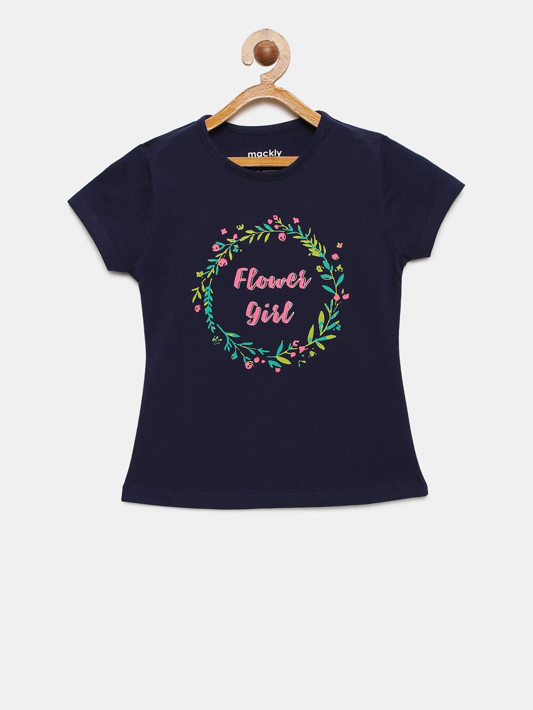 mackly Girls Navy Blue & Pink Printed Lounge T-Shirt-picture-38