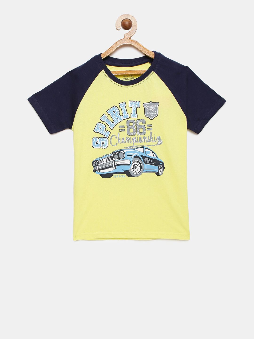 mackly Boys Yellow & Blue Printed Lounge T-shirt
