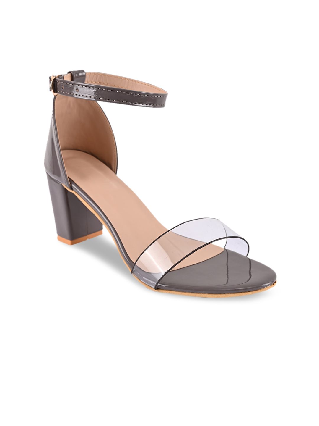 BuckleUp Women Grey Solid Block Heels-picture-39
