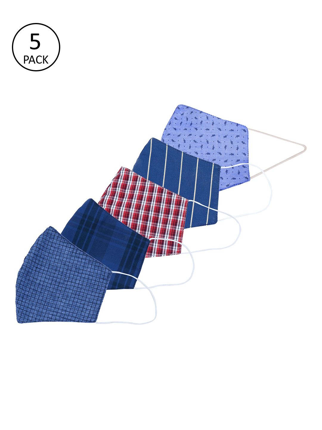Be Indi Adults Pack Of 5 Assorted 2-Ply Reusable Cloth Masks-picture-34