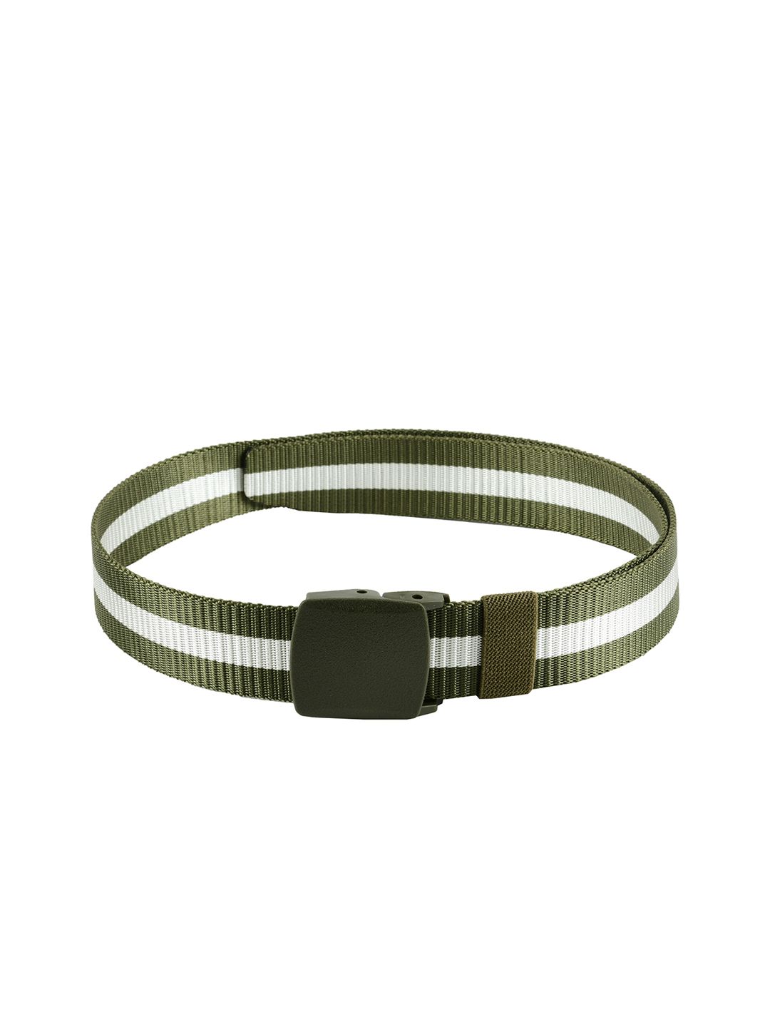 WINSOME DEAL Men Green & White Striped Belt-picture-11