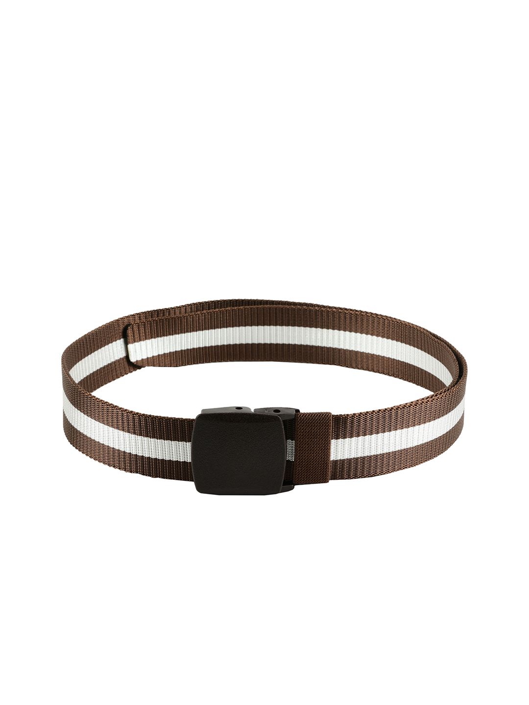 WINSOME DEAL Men Brown & White Striped Belt-picture-45