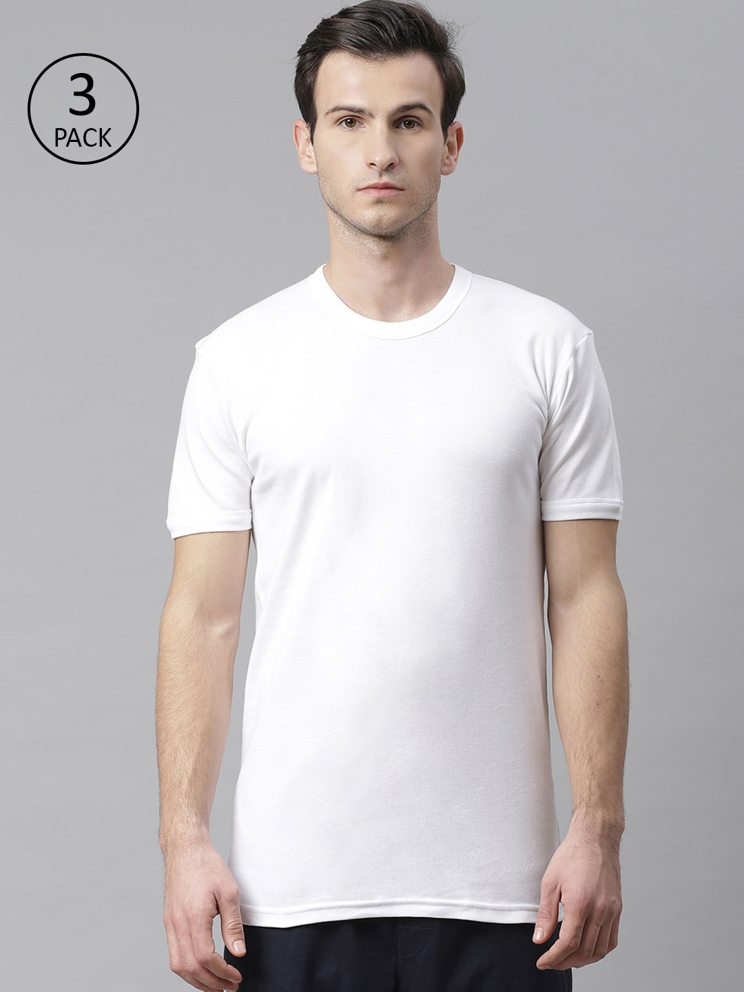 Marks & Spencer Men Pack of 3 White Solid Innerwear Vest T145821DWHITE-image-44