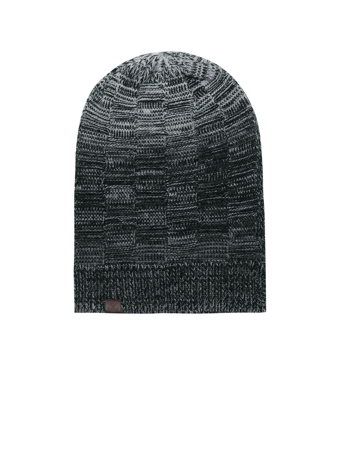 WROGN Unisex Black & Grey Self Design Beanie-picture-16