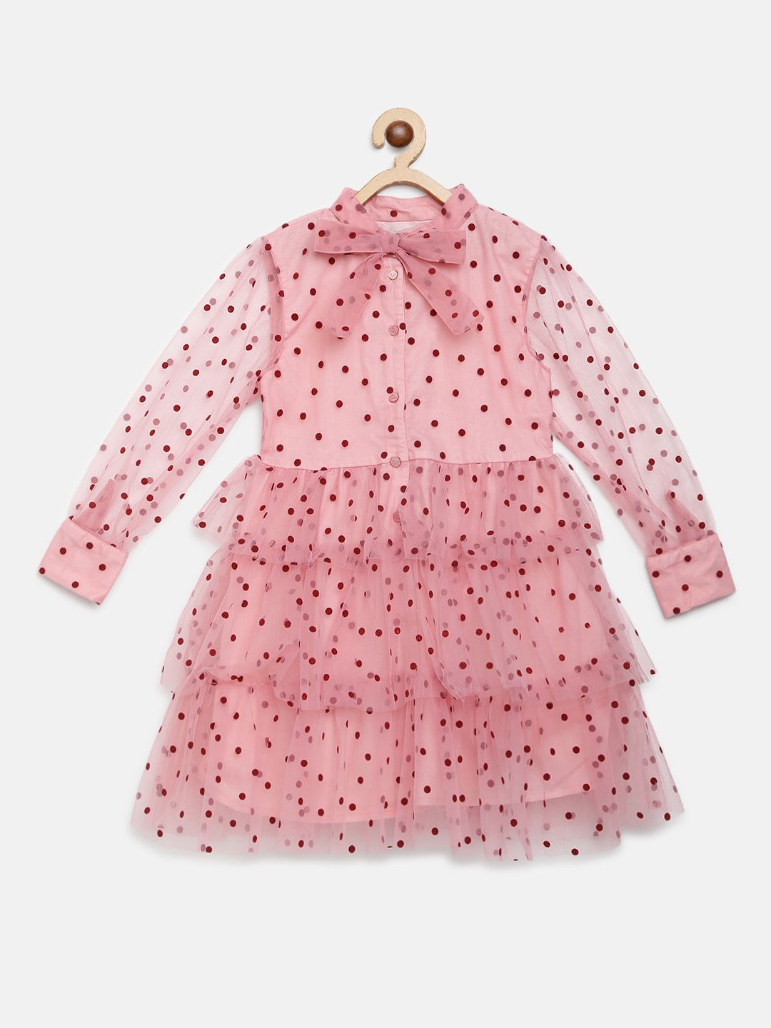 Cherry Crumble Girls Pink Printed A-Line Dress-picture-35