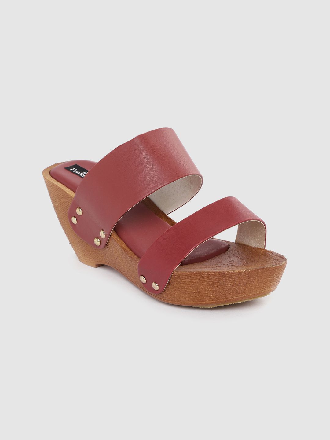 Funku Fashion Women Maroon Solid Wedges-picture-13