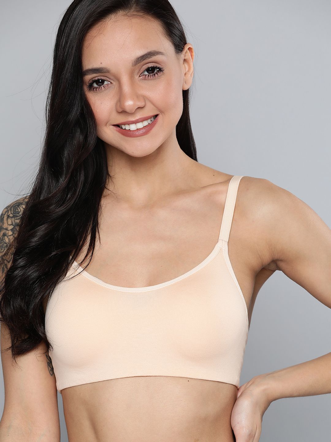 mast & harbour x fwd Mast & Harbour Beige Solid Non-Wired Lightly Padded Everyday Bra MNH-BRA-DRMS-067A-picture-30