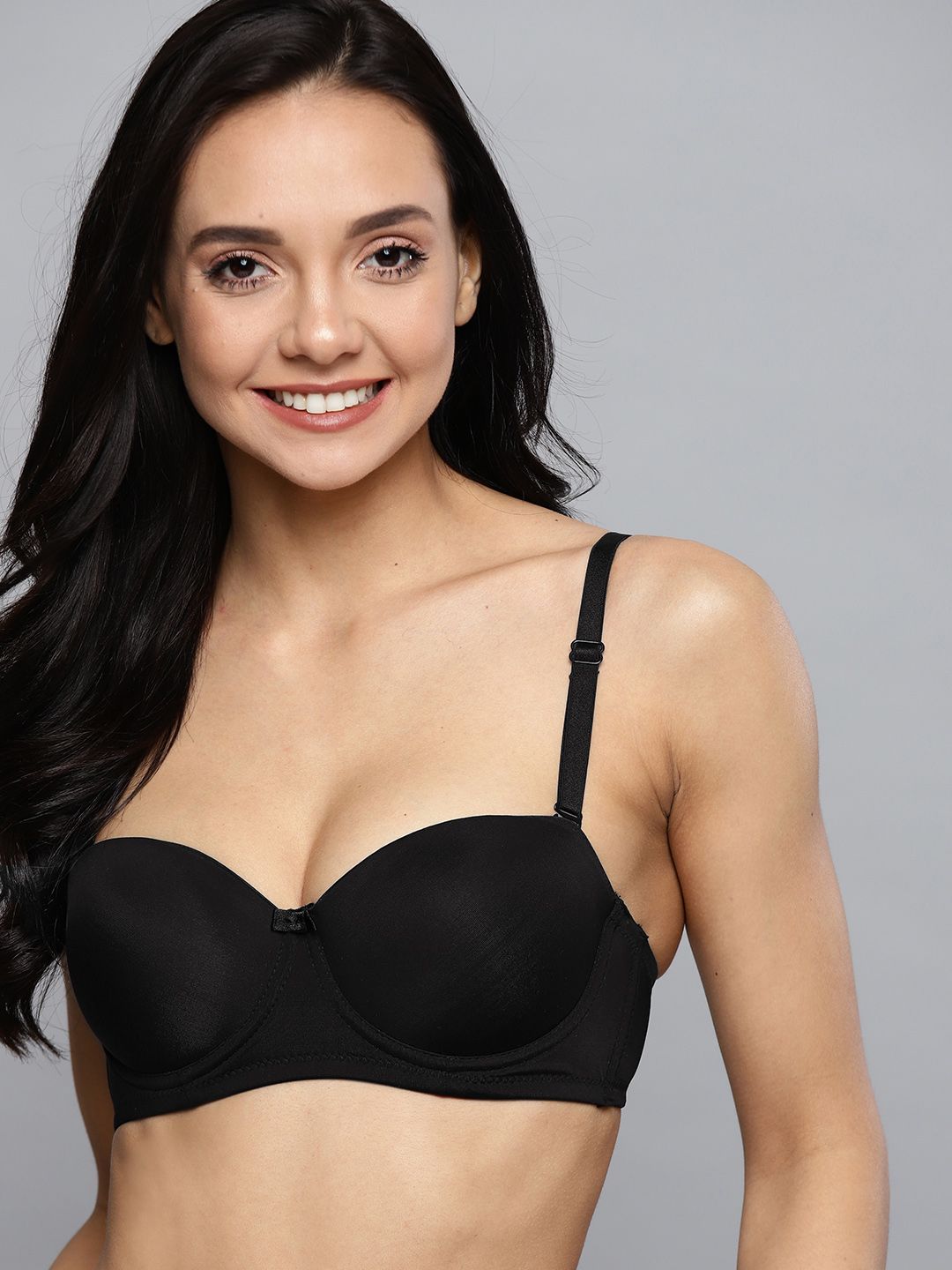 Mast & Harbour Black Solid Underwired Lightly Padded Everyday Bra