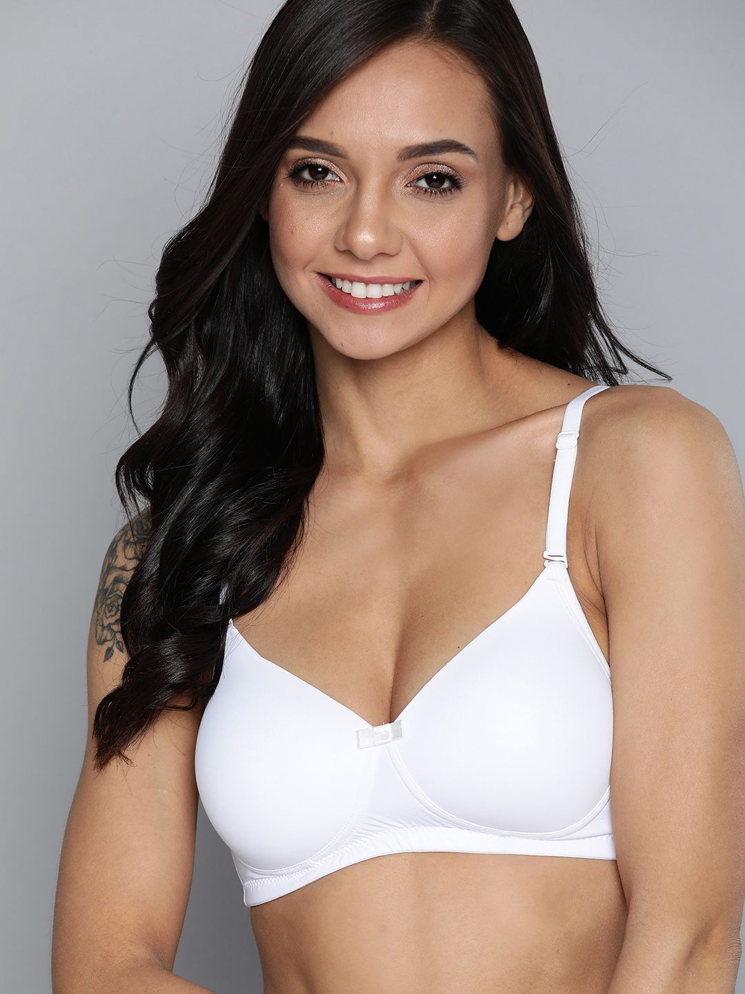 Mast & Harbour White Solid Non-Wired Lightly Padded T-shirt Bra