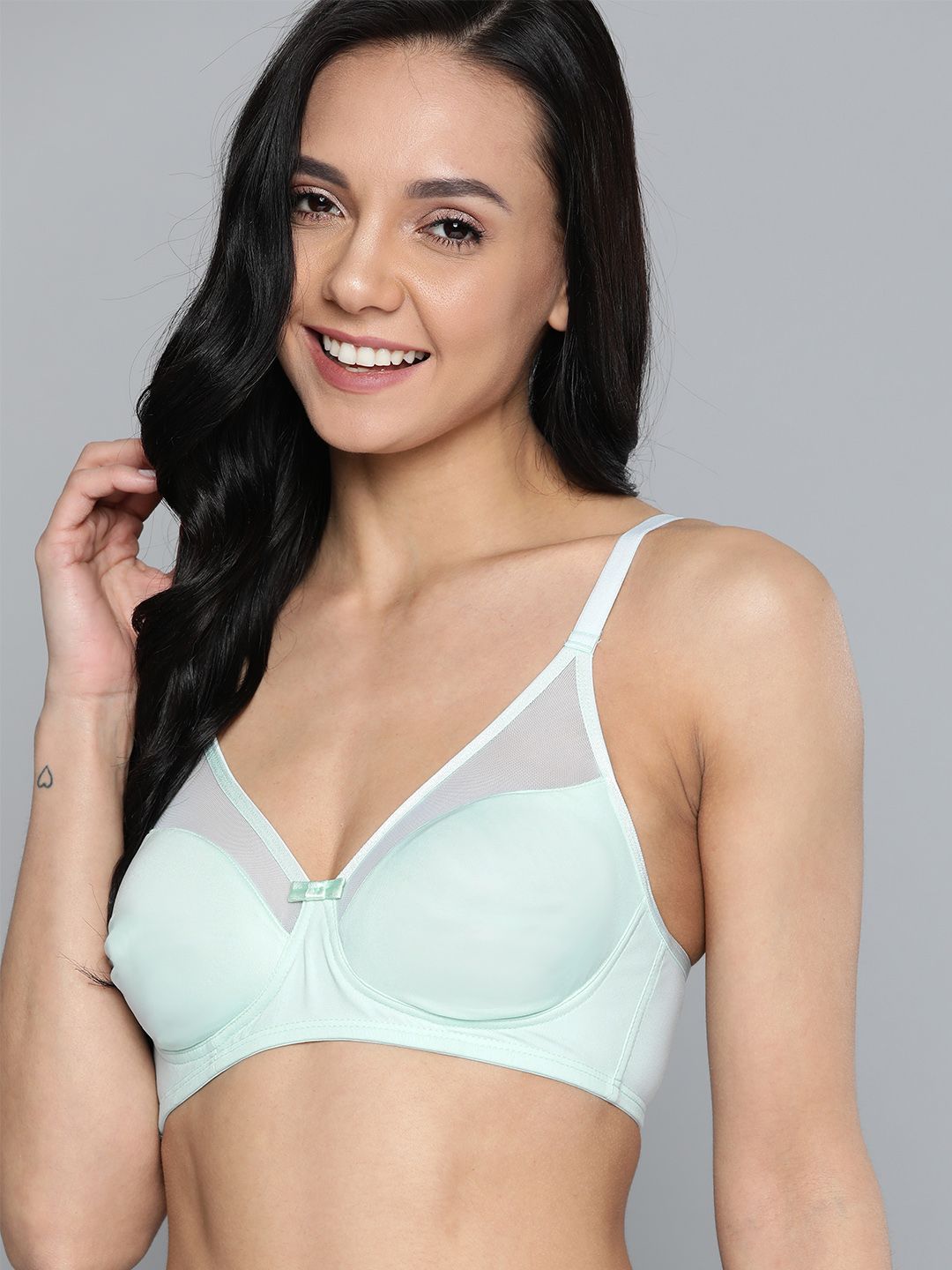 Mast & Harbour Sea Green Solid Non-Wired Non Padded Everyday Bra