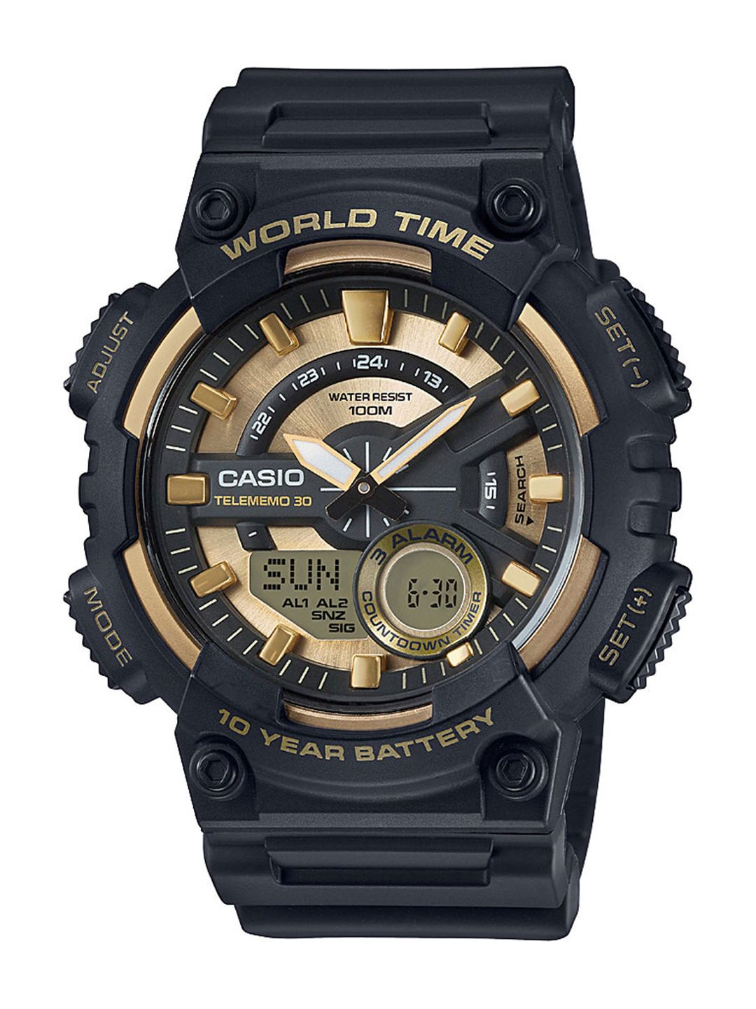 Casio Youth Combination Men Black Analogue and Digital watch AD206 AEQ