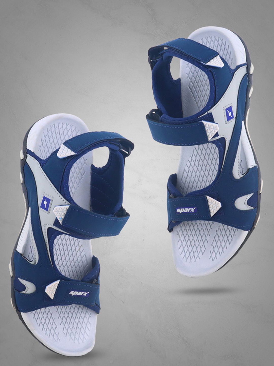 Sparx Men Blue & Grey Solid Sports Sandals-image-6