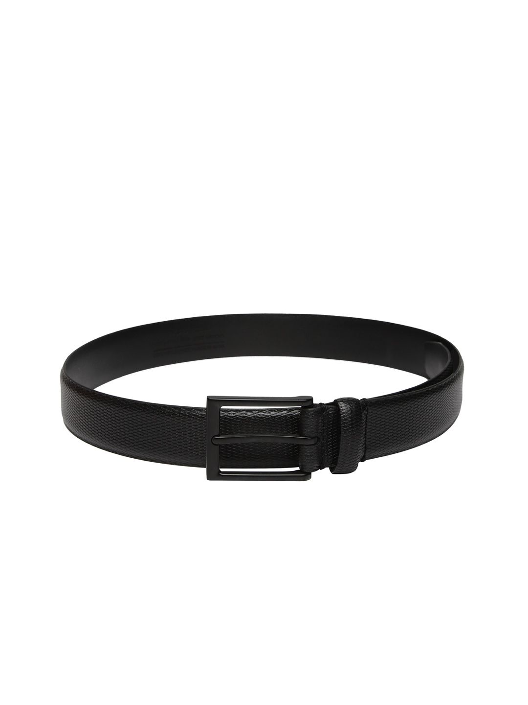 Louis Philippe Men Black Textured Leather Belt-picture-29