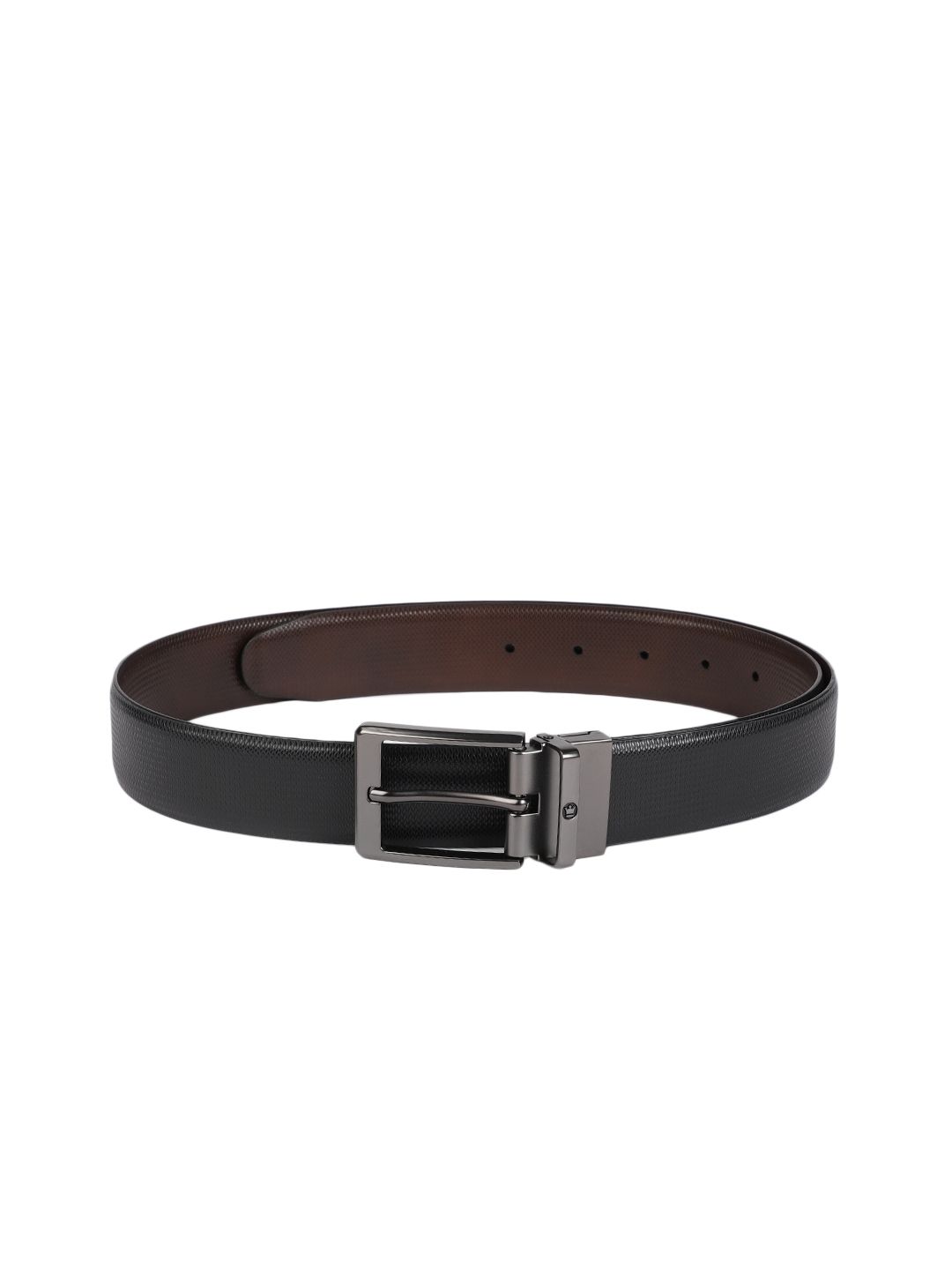 Louis Philippe Men Black & Brown Reversible Leather Belt