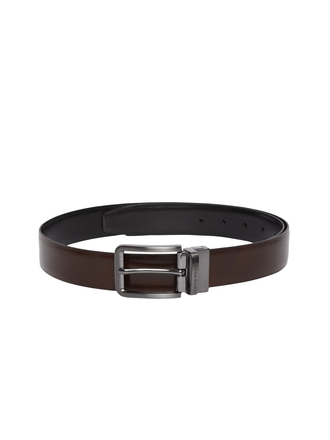 Louis Philippe Men Brown Leather Reversible Solid Belt-picture-21