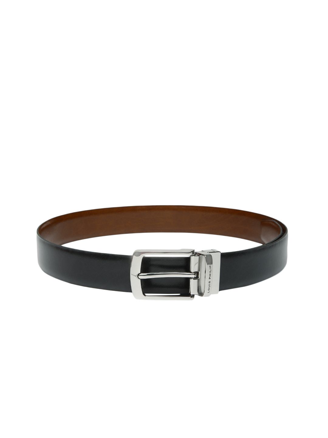 LOUIS PHILIPPE Men Formal Black Genuine Leather Belt Black - Price