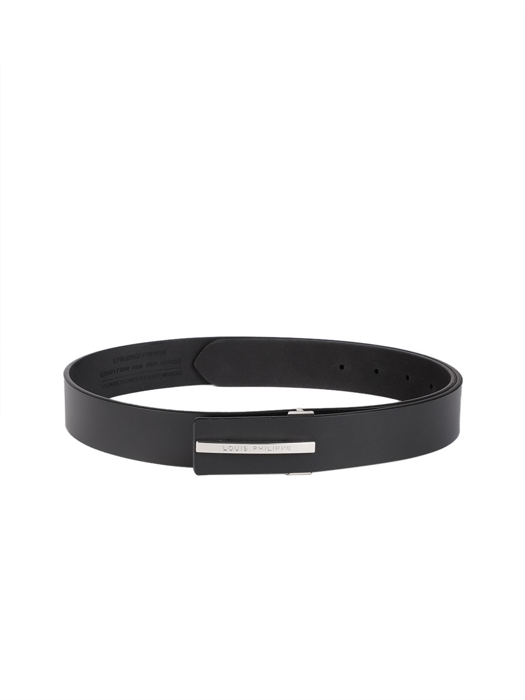 Louis Philippe Men Black Solid Leather Belt