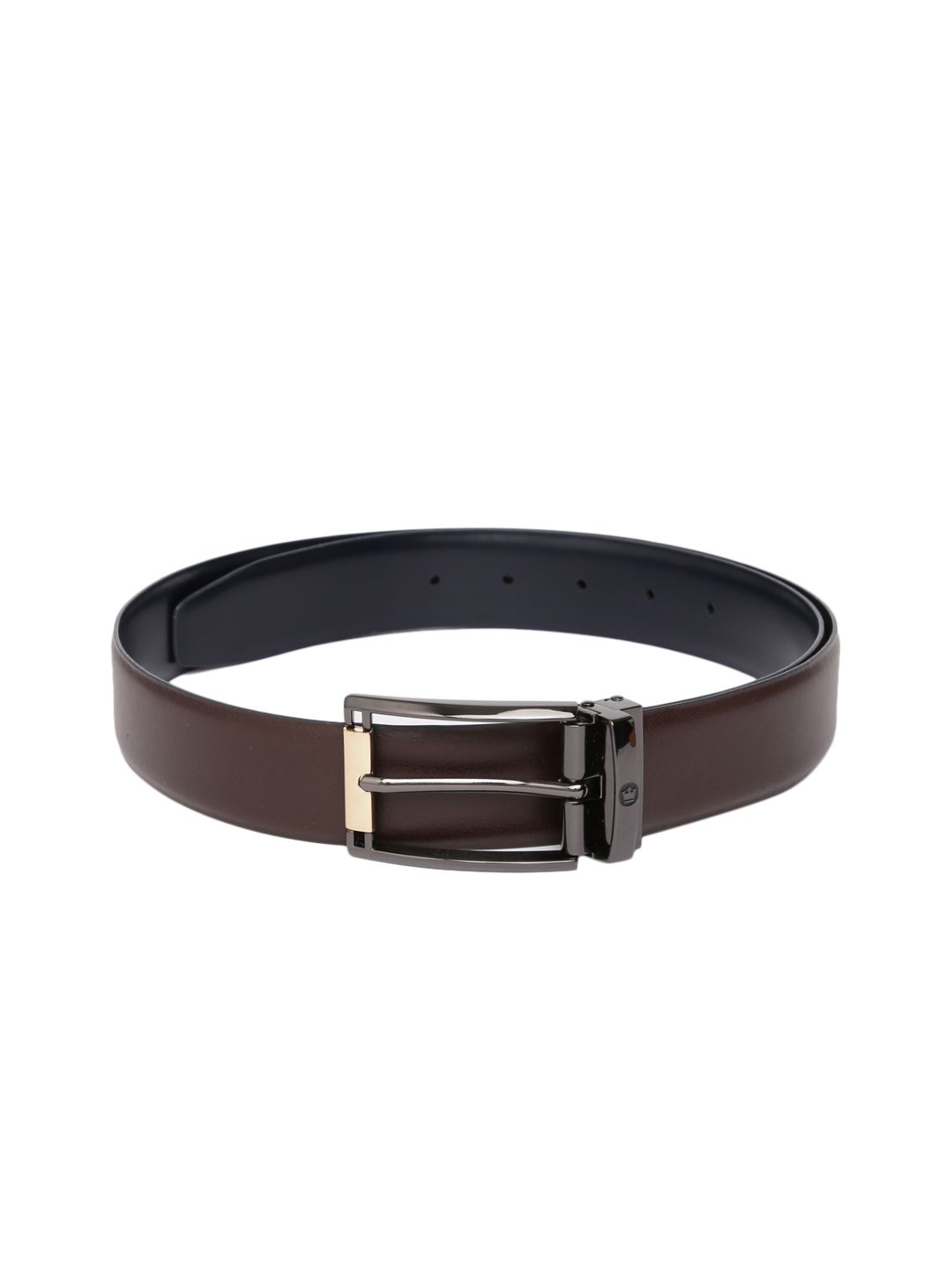 Louis Philippe Men Brown Solid Leather Belt