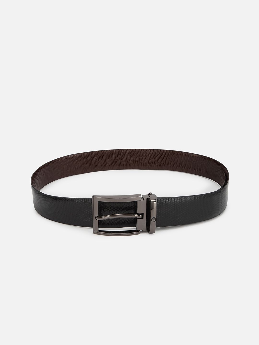Louis Philippe Men Black & Brown Reversible Leather Belt-picture-34